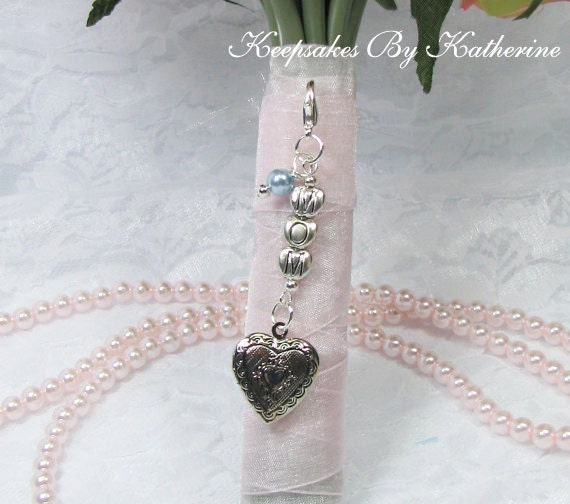 Mom Bouquet Locket Charm, Bridal Bouquet Charm