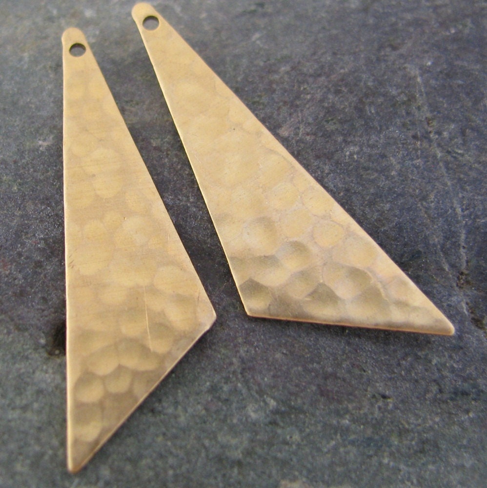 Brass Triangle Geometric Jewelry Charms for Earrings 1430 - 6 Pieces