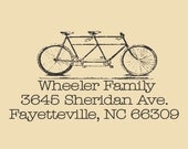 Bike for Two  Custom Traditional Rubber Stamp Design R030