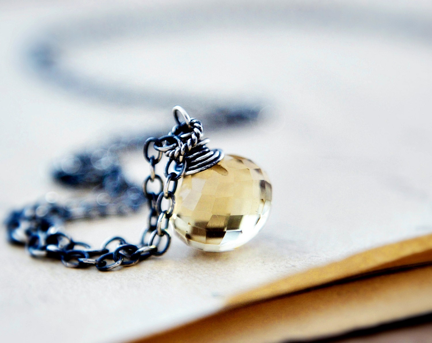 Bamboo Stone Necklace Silver Gemstone Jewelry PoleStar