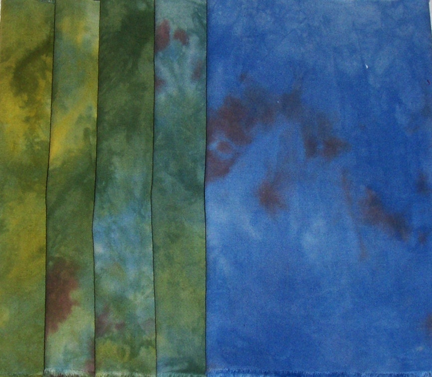 Autumn in the Ozarks Hand Dyed Fabric Collection 5  free shipping within USA
