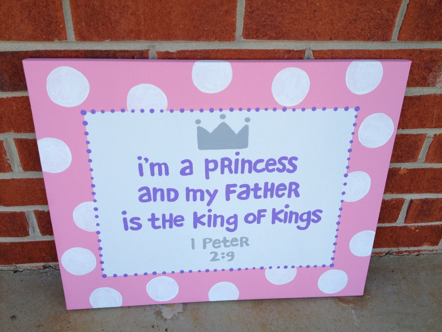 bible verse canvas art - princess - 16" x 20"
