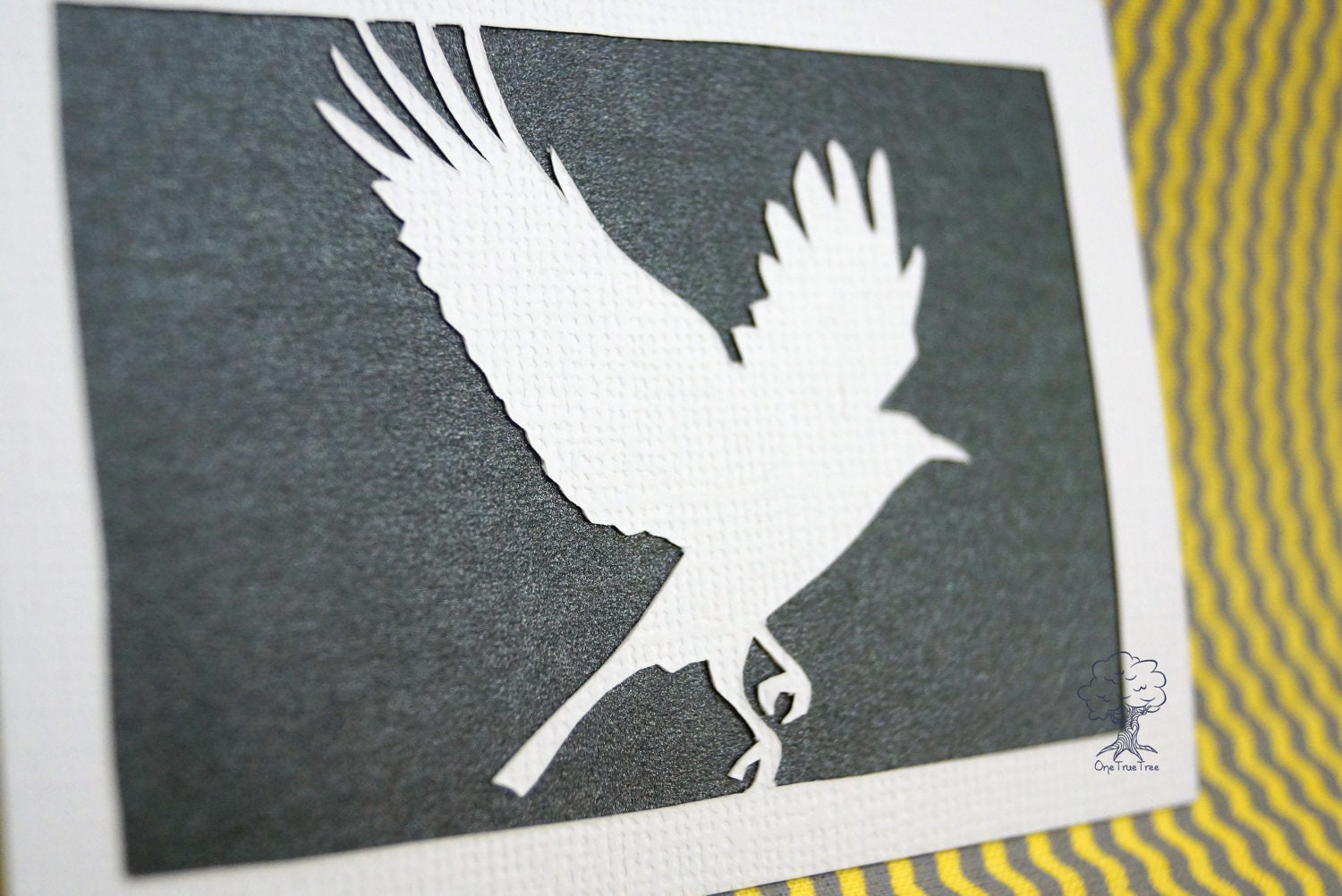 Crow Raven Bird OOAK Papercut ACEO Original Art