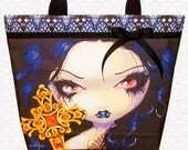 Vampire girl large tote bag