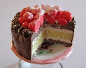 Chocolate Fudge Cherry Cake Ring - Miniature Food Jewelry