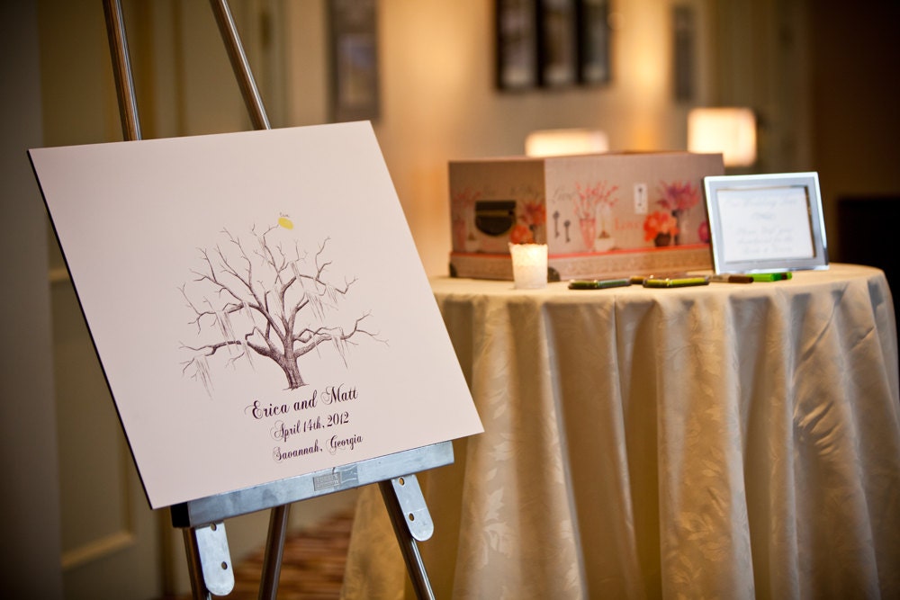 Savannah Live Oak Thumbprint Tree Guestbook Alternative LARGE