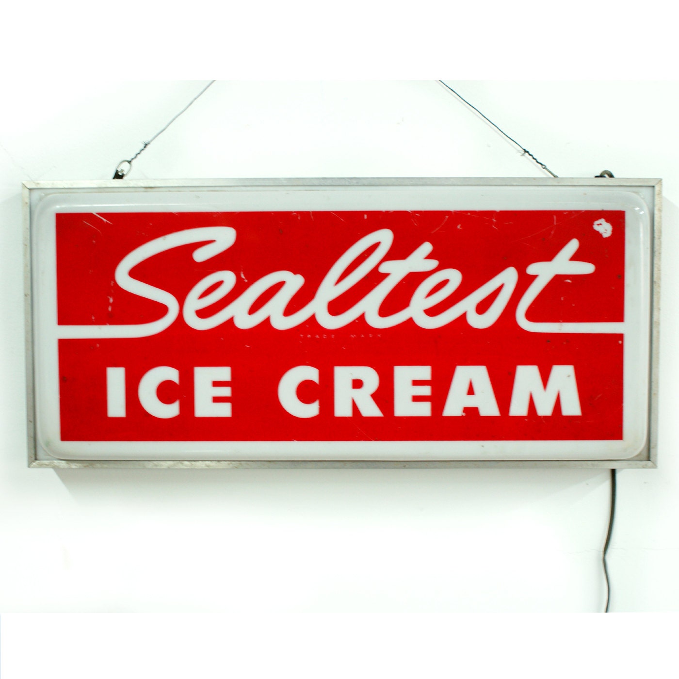 1940s-50s Original Sealtest Light-up Commercial Double sided Hanging Sign