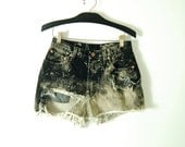 vintage distressed dyed BLACK DENIM CUTOFFS shorts womens