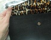 Black and Leopard Print Clutch