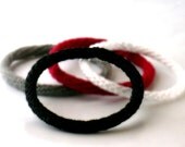 Crochet Bracelet Fiber Bracelet  Bangle Fine Thread Icord Black