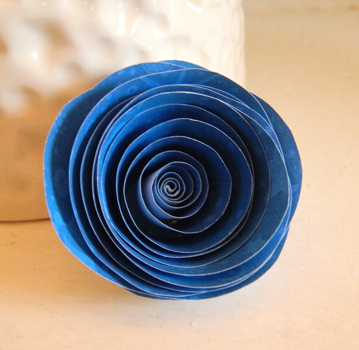 Single Blue Rolled Paper Rose