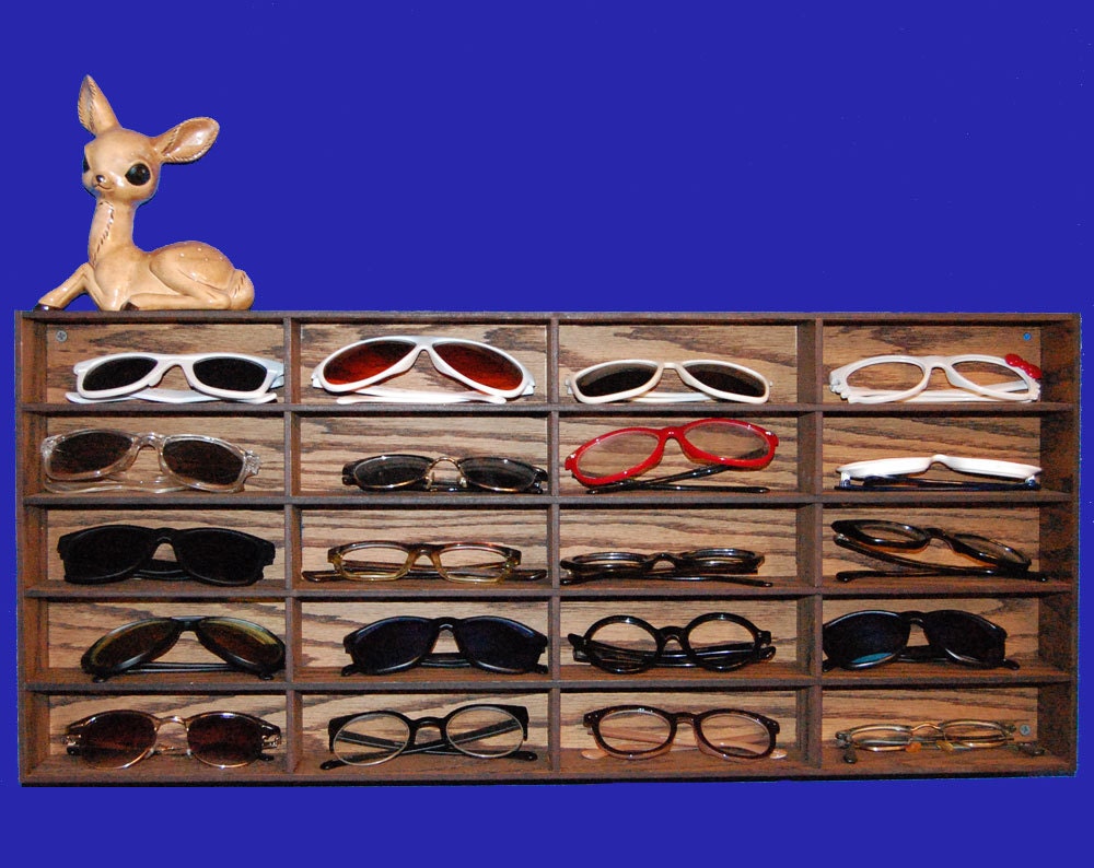 Glasses Organizer Sunglasses Rack Wall Storage Shelf Case Holder - 20 Count