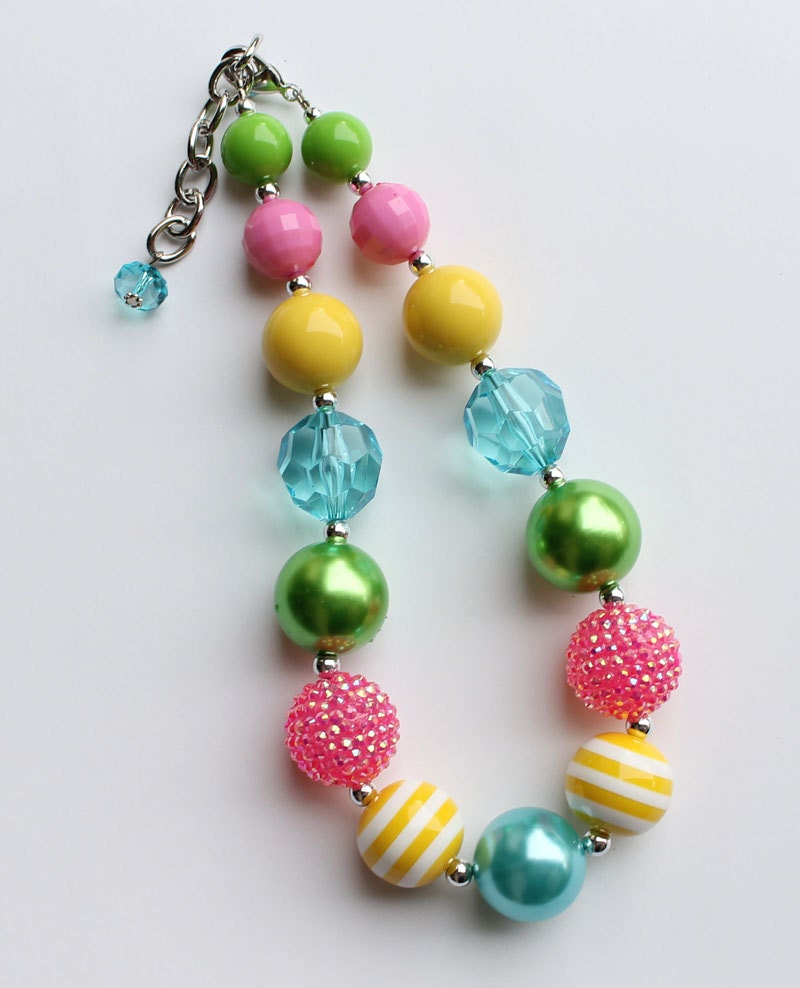 M2M Palm Tree Princess Chevron Skirt Chunky Necklace for Girls