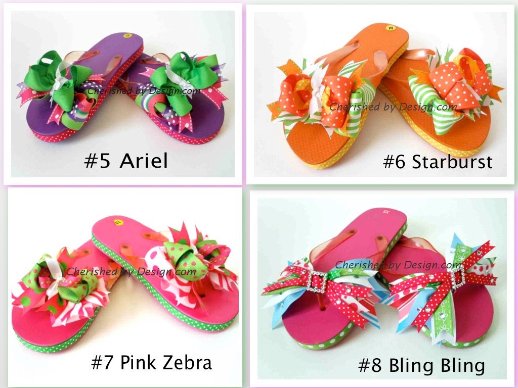 One Pair of Hair Bow Flip Flops