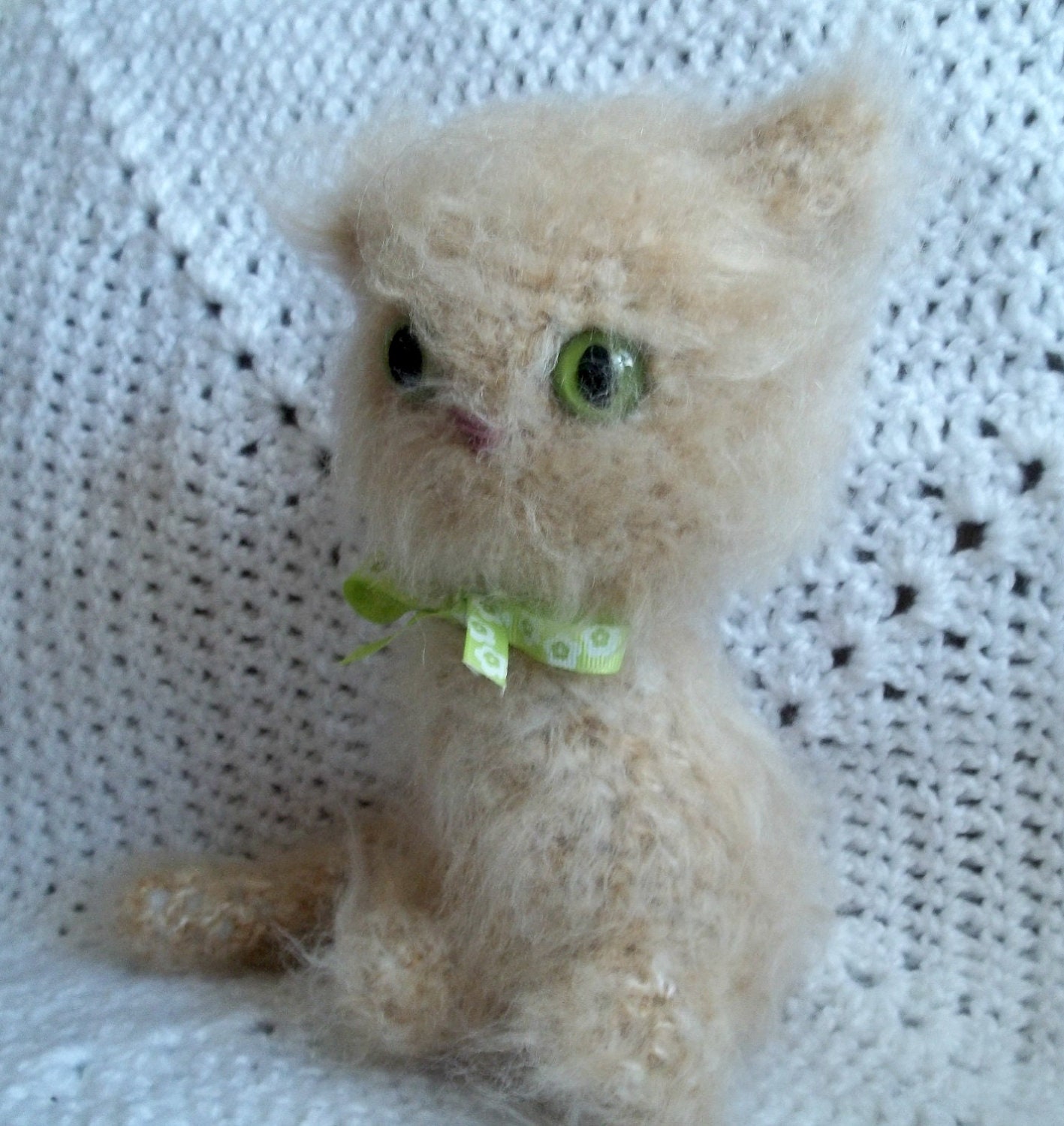 Crochet Amigurumi Cat - Beige Tabby Cat