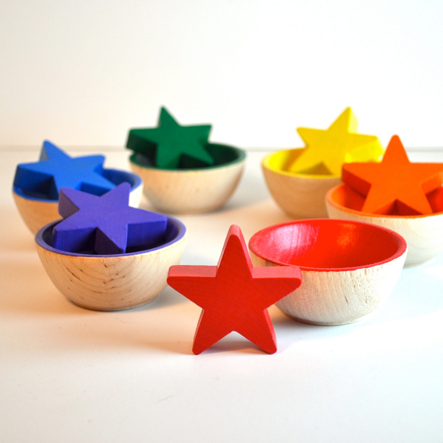 Montessori Toy - Wooden Toy, Sorting  Stars  Educational Toy / Waldorf - theenchantedcupboard - TheEnchantedCupboard