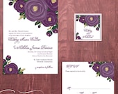 Hand Drawn Floral Wedding Invitation, DIY Wedding Invite Template - Posy