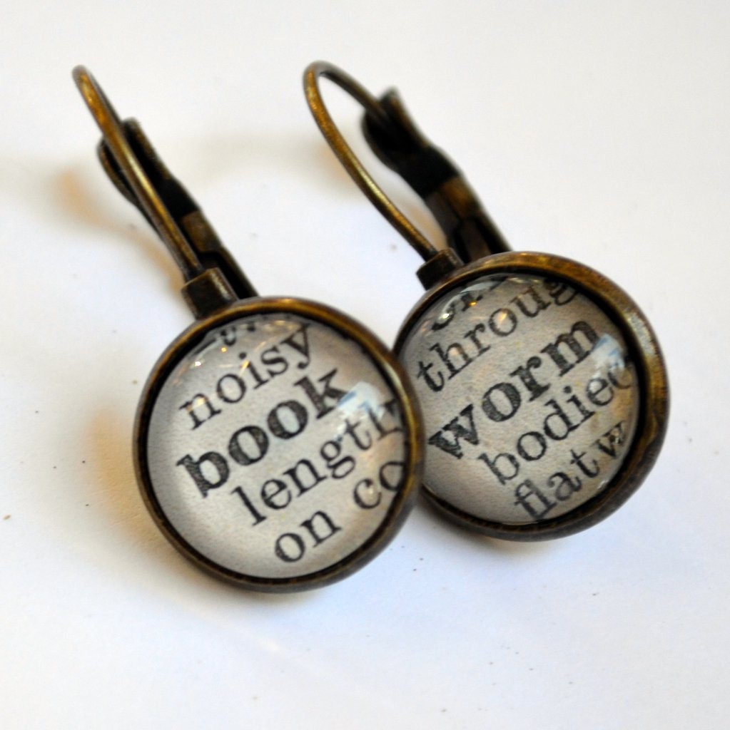 Book Worm Earrings