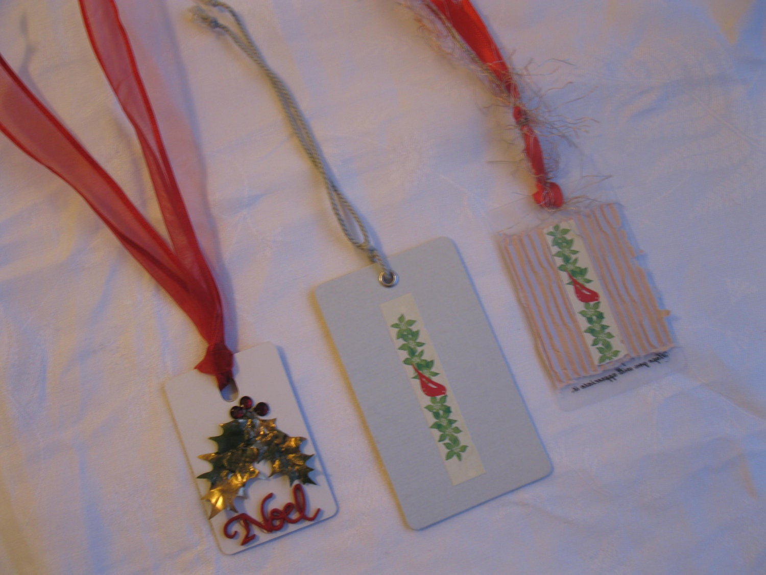 Upcycled Clothing Tags for Christmas Gift Giving Set of Three