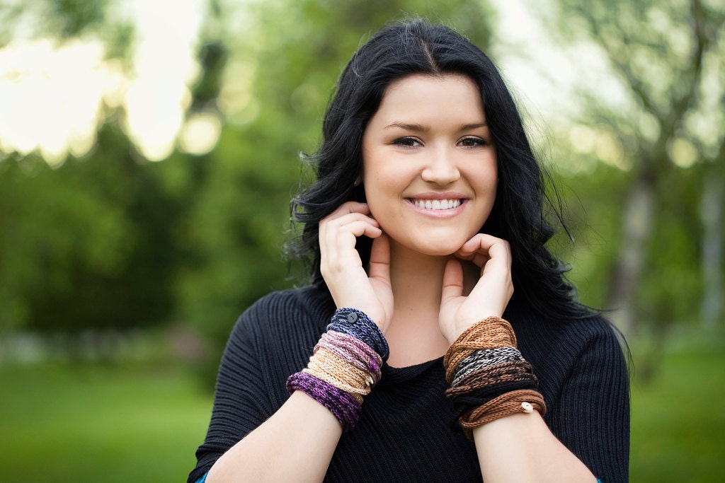 Knitted Cord Bracelet or Necklace - 21 colors available