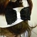Stretch Headband Simple White with Black Lace and Satin bow