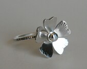 Rustic Silver Poppy Ring