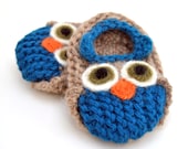 Wool Owl Slippers, 0, 3, or 6 months