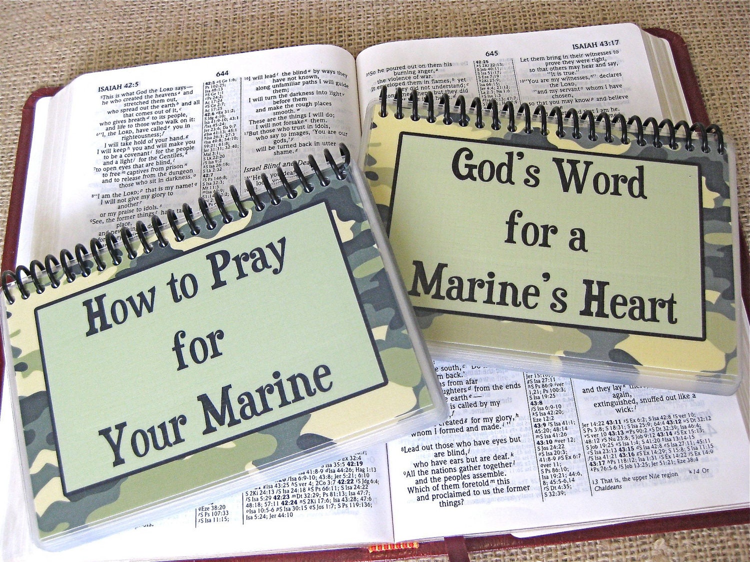 SALE - How to Pray for Your Marine/God's Word for a Marine's Heart - Combo Set, Spiral-Bound, Laminated Prayer Cards/Bible Verse Cards