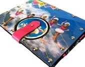 iPad case, leather bookstyle, featuring retro Go-Go's record album