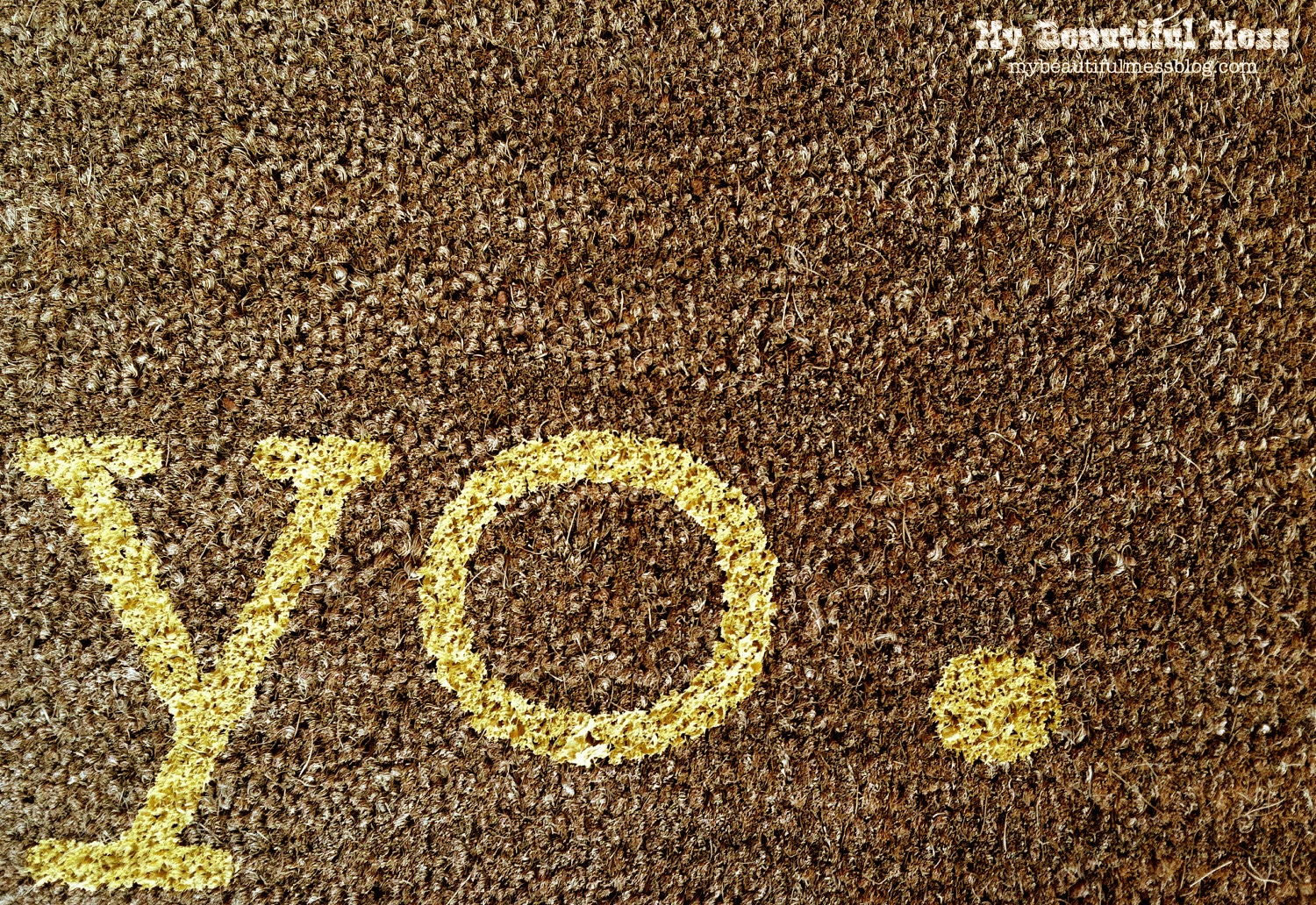 Witty Hand Painted Coir Welcome Mat - yo. - Choose Your Color