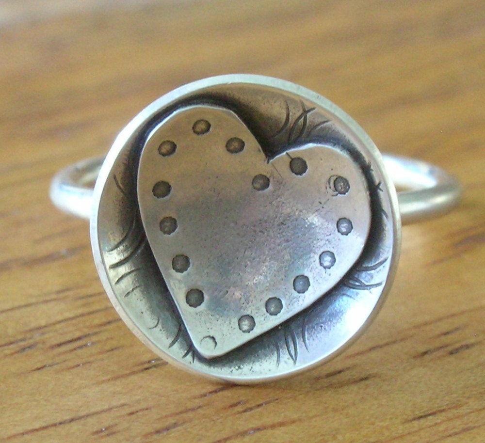 Sterling Silver Heart Ring size 7