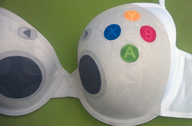 Handpainted Xbox 360 Controller Bra