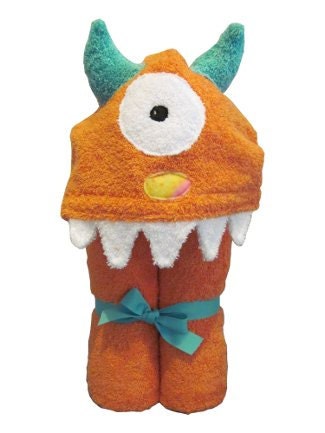 Handmade One Eyed Orange Monster with purple horns