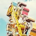 Carnival Photography, Kids Room, Retro Inspired, fpoe, Yellow, Red, Blue, In the sky, Summertime - The Zipper (8x10) Fine Art Print