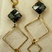 GEOMETRIC Large Rivoli Seal Solid Brass Diamond-Cut Earrings Miss-art OOAK