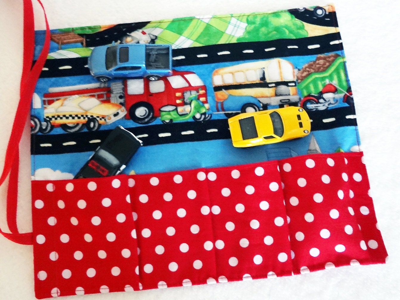Buy Wrapables Toys - Car Carrier and Road To Go, Matchbox Car Cozy, Hot Wheels Car Wrap, Car Caddy, Car Holder, Car Organizer, Boy Gift Travel Toy Red