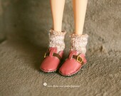 jiajiadoll- Handmade- pink leather shoes fits momoko- blythe -Misaki- Unoa light- Lati yellow
