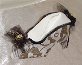 Elegant Black and Gold Paper High Heel Shoe Favor Gift Box Keepsake
