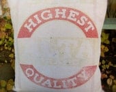 Vintage Feed Sack Pillow