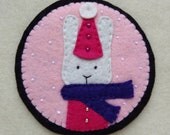 Shelly the Bunny Wool Felt Blend Handmade Ornament