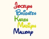 Custom Digital Embroidery Name/Word/Phrase File - Walt/Disney Font-----DIGITIZING SERVICE-----
