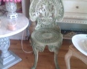 vintage cast iron garden chair antique patio shabby chic wrought cottage