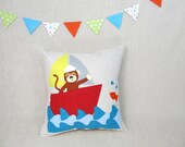 Decorative Pillow -  Monkey in the Boat