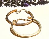 Thick, Hammered 14K Gold Filled  Hoops