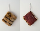 1940s handbag / sable fur 40s muff handbag / Sable Muff Purse