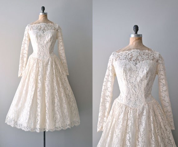 r e s e r v e d...50s lace wedding dress / 1950s wedding dress / Water Lily dress