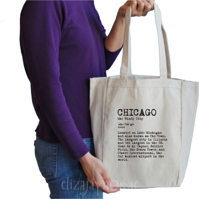 chicago canvas tote bag