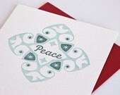 Sale - Holiday Card Set of 6 Letterpress printed Folk Art and Retro Inspired Greetings