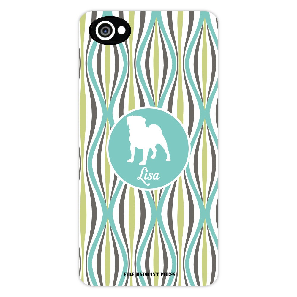iPhone 3 Dog Silhouette Custom Phone Case in Peacock Patterns