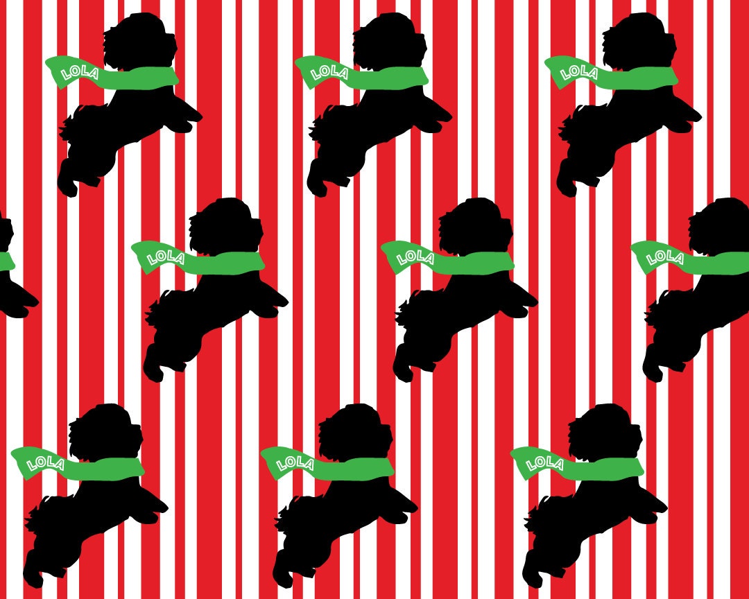 Dog Silhouette Wrapping Paper Personalized Scarf 12 Foot Roll